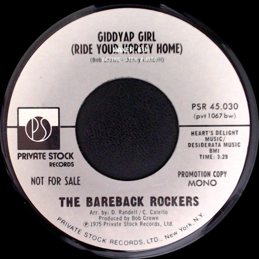 The Bareback Rockers - Giddyap Girl (Ride Your Horsey Home) / Giddyap Girl (Ride Your Horsey Home) side A