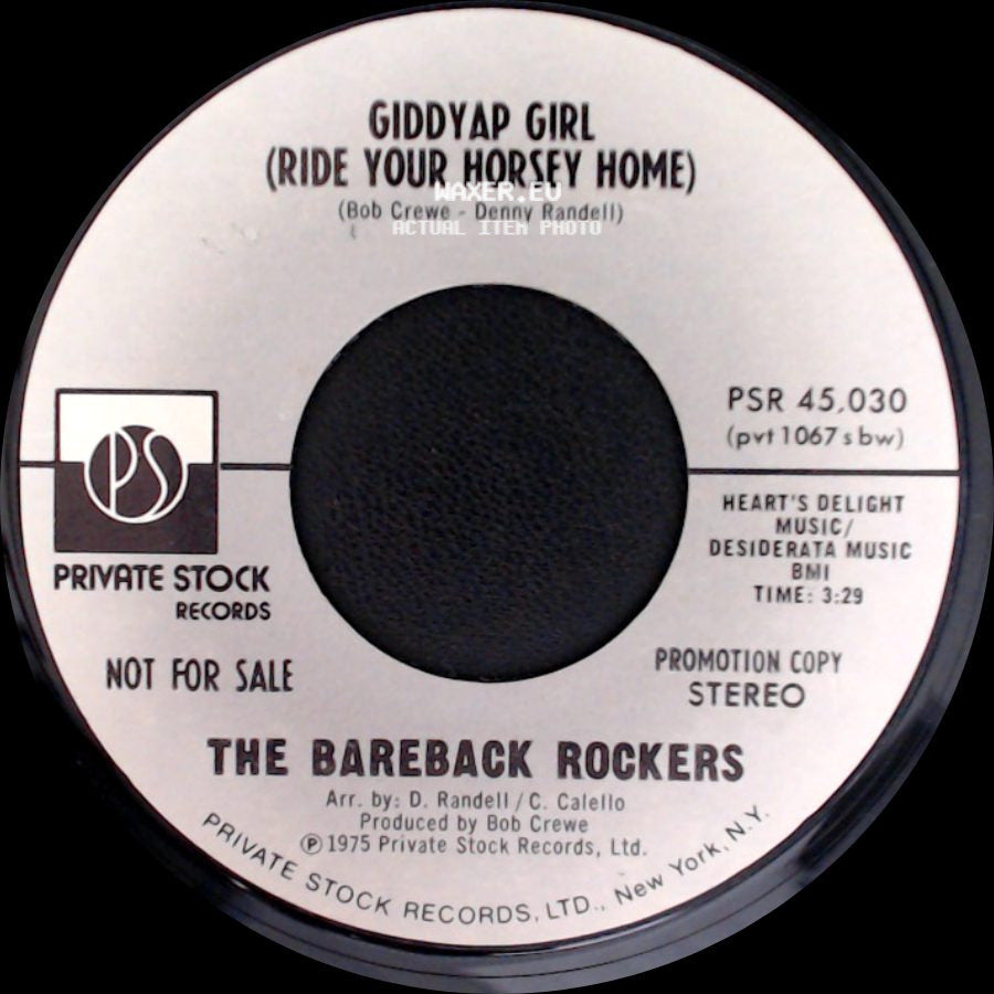 The Bareback Rockers - Giddyap Girl (Ride Your Horsey Home) / Giddyap Girl (Ride Your Horsey Home) side B