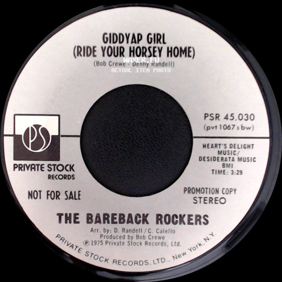The Bareback Rockers - Giddyap Girl (Ride Your Horsey Home) / Giddyap Girl (Ride Your Horsey Home) side B