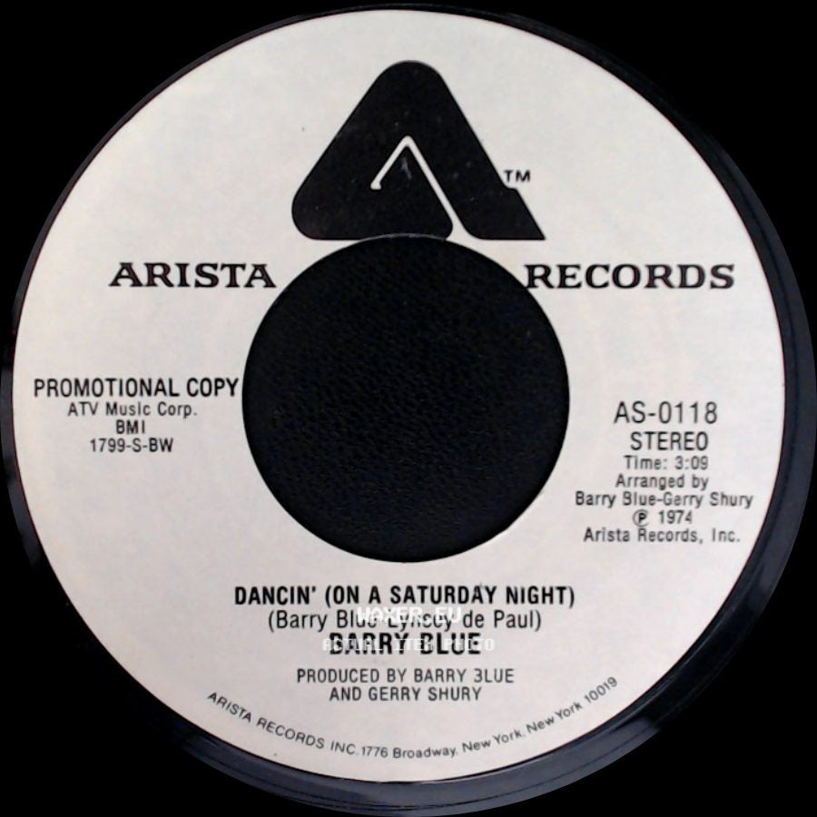 Barry Blue - Dancin' (On A Saturday Night) / Dancin' (On A Saturday Night) side A