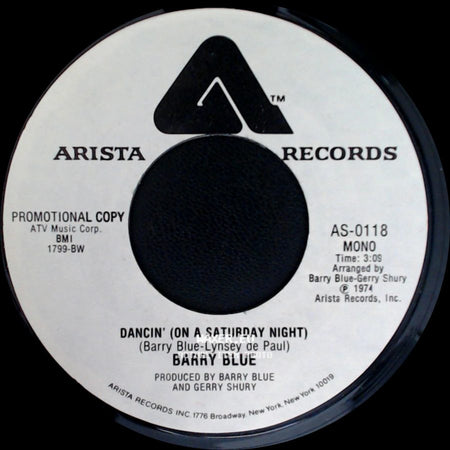 Barry Blue - Dancin' (On A Saturday Night) / Dancin' (On A Saturday Night) side B