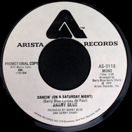 Barry Blue - Dancin' (On A Saturday Night) / Dancin' (On A Saturday Night) side B