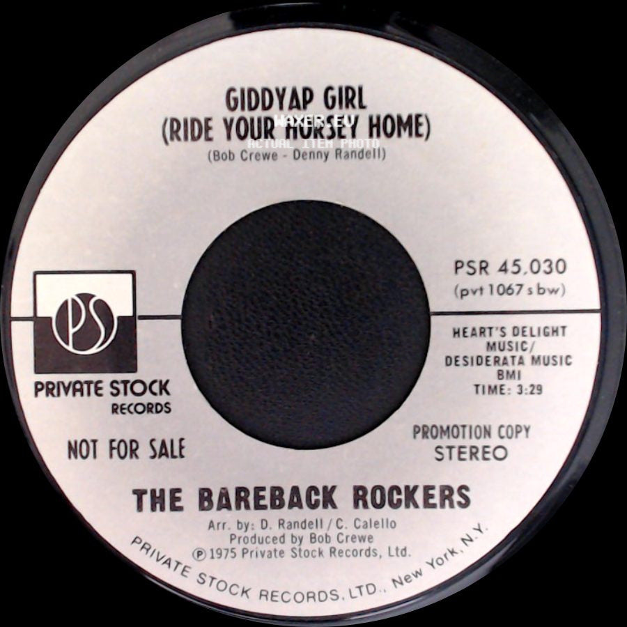 The Bareback Rockers - Giddyap Girl (Ride Your Horsey Home) / Giddyap Girl (Ride Your Horsey Home) side A