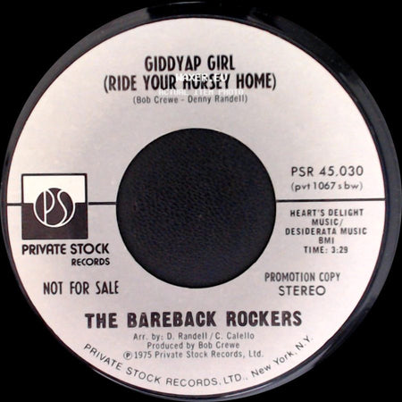 The Bareback Rockers - Giddyap Girl (Ride Your Horsey Home) / Giddyap Girl (Ride Your Horsey Home) side A