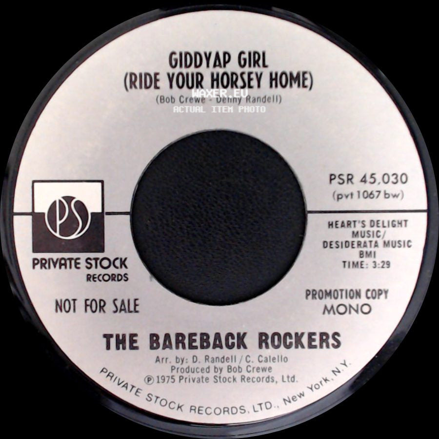 The Bareback Rockers - Giddyap Girl (Ride Your Horsey Home) / Giddyap Girl (Ride Your Horsey Home) side B
