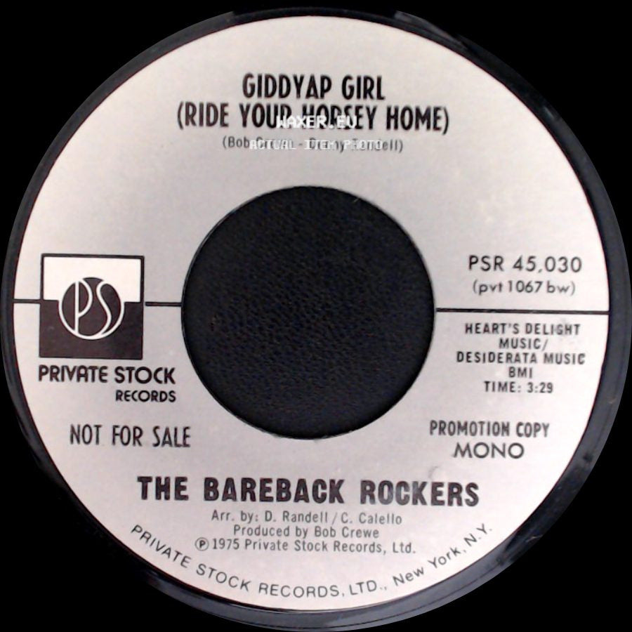 The Bareback Rockers - Giddyap Girl (Ride Your Horsey Home) / Giddyap Girl (Ride Your Horsey Home) side B