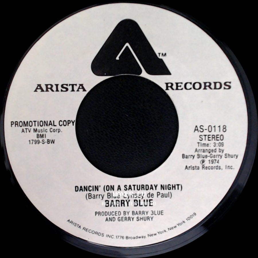 Barry Blue - Dancin' (On A Saturday Night) / Dancin' (On A Saturday Night) side B