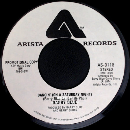 Barry Blue - Dancin' (On A Saturday Night) / Dancin' (On A Saturday Night) side B