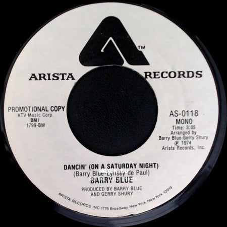 Barry Blue - Dancin' (On A Saturday Night) / Dancin' (On A Saturday Night) side A