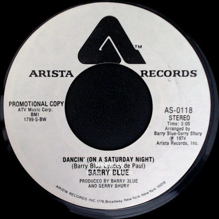 Barry Blue - Dancin' (On A Saturday Night) / Dancin' (On A Saturday Night) side B
