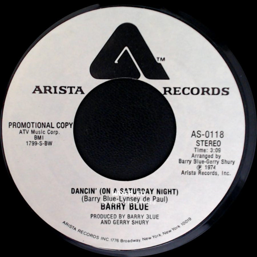 Barry Blue - Dancin' (On A Saturday Night) / Dancin' (On A Saturday Night) side B