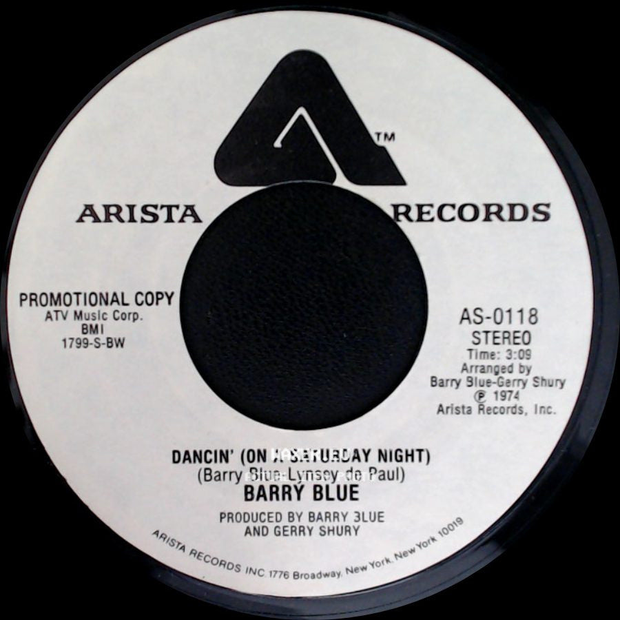 Barry Blue - Dancin' (On A Saturday Night) / Dancin' (On A Saturday Night) side B