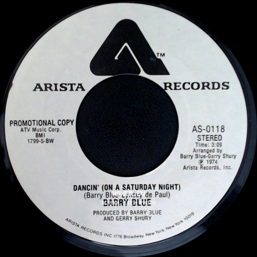 Barry Blue - Dancin' (On A Saturday Night) / Dancin' (On A Saturday Night) side B