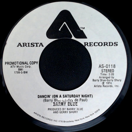 Barry Blue - Dancin' (On A Saturday Night) / Dancin' (On A Saturday Night) side B