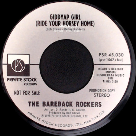 The Bareback Rockers - Giddyap Girl (Ride Your Horsey Home) / Giddyap Girl (Ride Your Horsey Home) side A