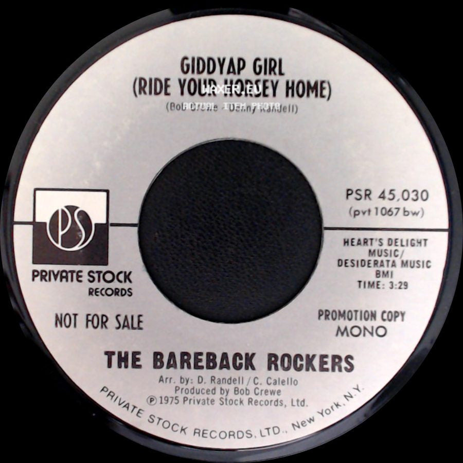 The Bareback Rockers - Giddyap Girl (Ride Your Horsey Home) / Giddyap Girl (Ride Your Horsey Home) side B