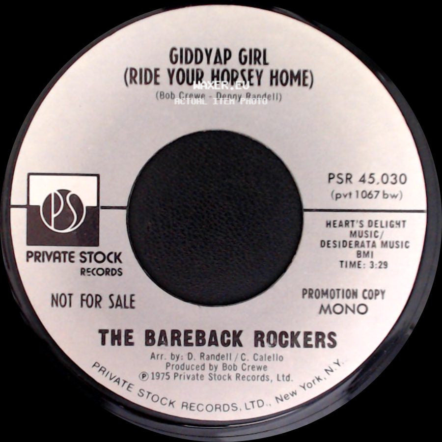 The Bareback Rockers - Giddyap Girl (Ride Your Horsey Home) / Giddyap Girl (Ride Your Horsey Home) side A