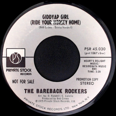 The Bareback Rockers - Giddyap Girl (Ride Your Horsey Home) / Giddyap Girl (Ride Your Horsey Home) side B