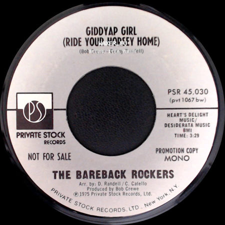 The Bareback Rockers - Giddyap Girl (Ride Your Horsey Home) / Giddyap Girl (Ride Your Horsey Home) side A