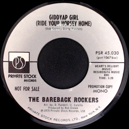 The Bareback Rockers - Giddyap Girl (Ride Your Horsey Home) / Giddyap Girl (Ride Your Horsey Home) side A