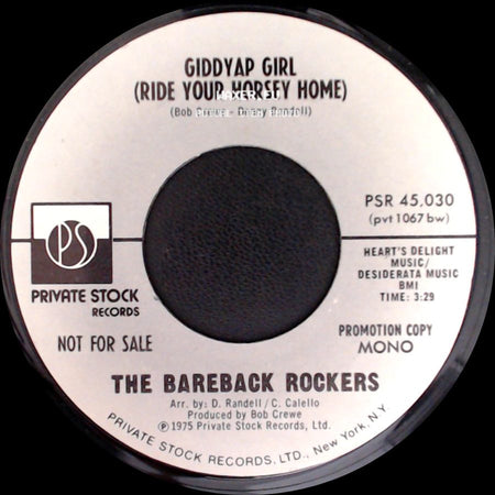 The Bareback Rockers - Giddyap Girl (Ride Your Horsey Home) / Giddyap Girl (Ride Your Horsey Home) side A