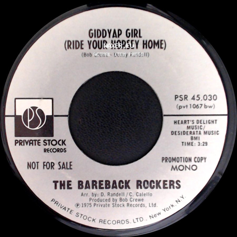 The Bareback Rockers - Giddyap Girl (Ride Your Horsey Home) / Giddyap Girl (Ride Your Horsey Home) side A