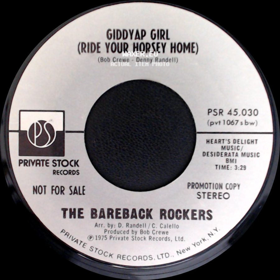 The Bareback Rockers - Giddyap Girl (Ride Your Horsey Home) / Giddyap Girl (Ride Your Horsey Home) side B