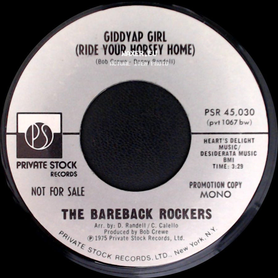 The Bareback Rockers - Giddyap Girl (Ride Your Horsey Home) / Giddyap Girl (Ride Your Horsey Home) side B