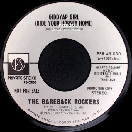 The Bareback Rockers - Giddyap Girl (Ride Your Horsey Home) / Giddyap Girl (Ride Your Horsey Home) side A