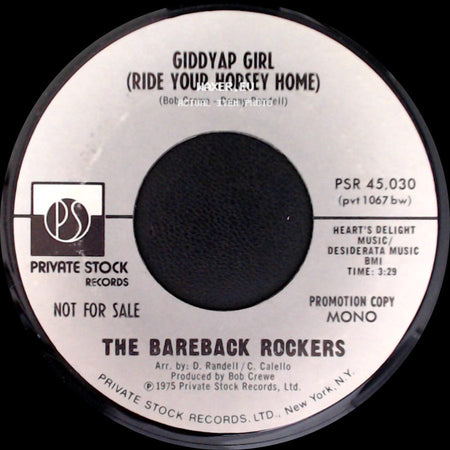 The Bareback Rockers - Giddyap Girl (Ride Your Horsey Home) / Giddyap Girl (Ride Your Horsey Home) side A