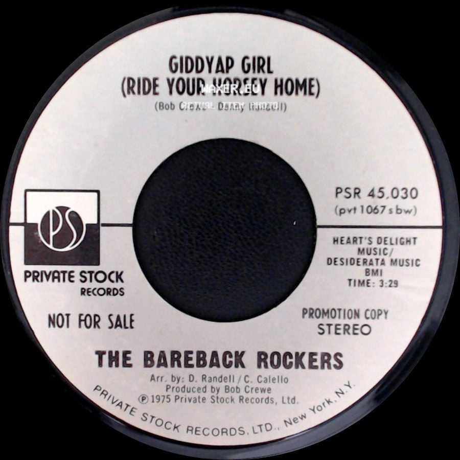 The Bareback Rockers - Giddyap Girl (Ride Your Horsey Home) / Giddyap Girl (Ride Your Horsey Home) side B