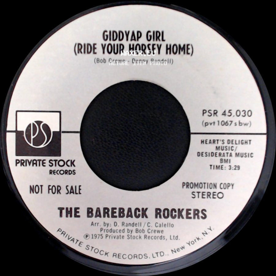 The Bareback Rockers - Giddyap Girl (Ride Your Horsey Home) / Giddyap Girl (Ride Your Horsey Home) side B