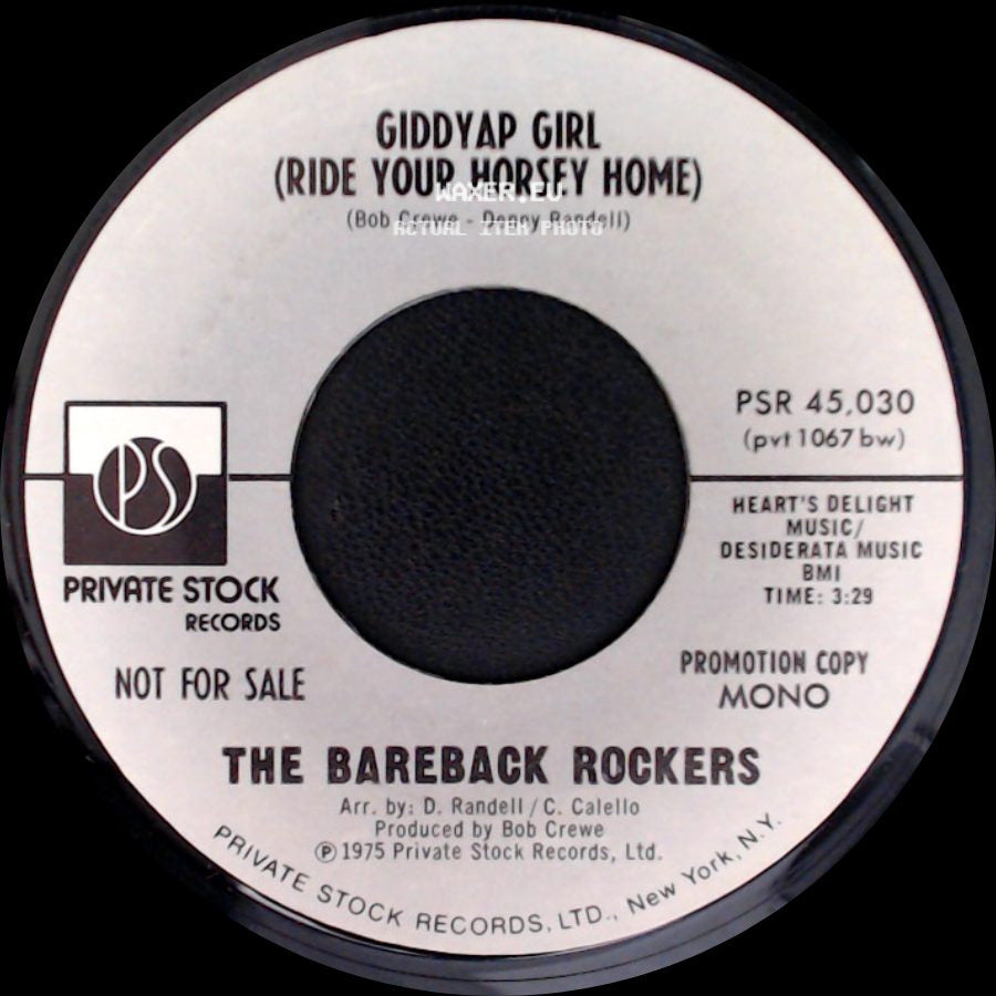 The Bareback Rockers - Giddyap Girl (Ride Your Horsey Home) / Giddyap Girl (Ride Your Horsey Home) side A
