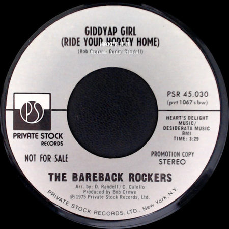 The Bareback Rockers - Giddyap Girl (Ride Your Horsey Home) / Giddyap Girl (Ride Your Horsey Home) side B