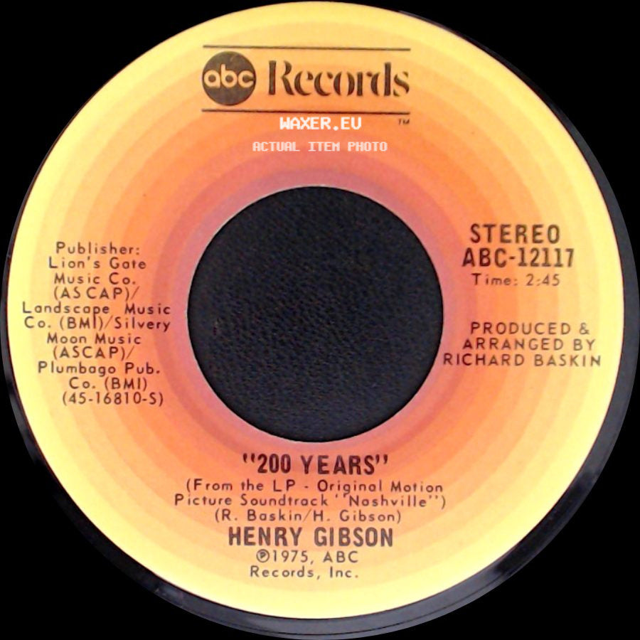Henry Gibson / Keith Carradine - "200 Years" / I'm Easy side A