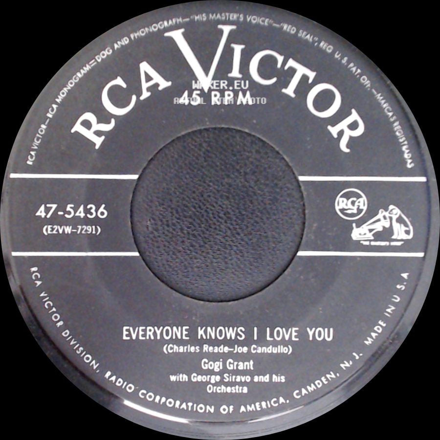 Gogi Grant - Everyone Knows I Love You / Ricochet side A