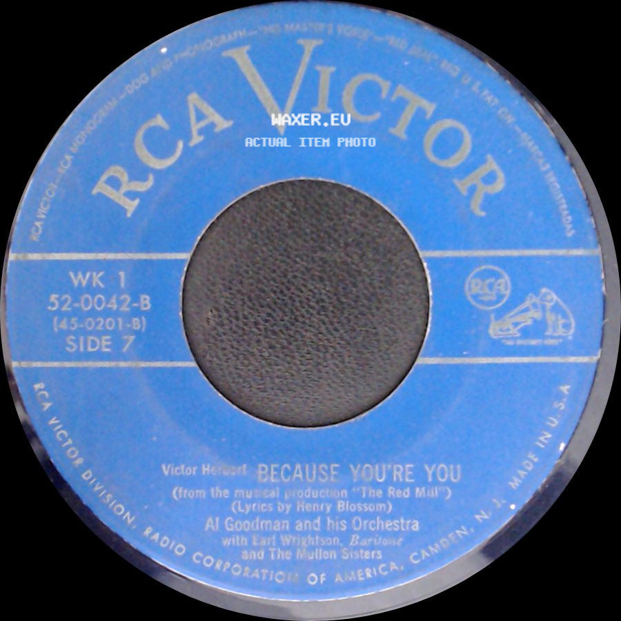 Al Goodman And His Orchestra / Al Goodman And His Orchestra With Earl Wrightson, Baritone And The Guild Choristers - Because You're You / In Old New York side A
