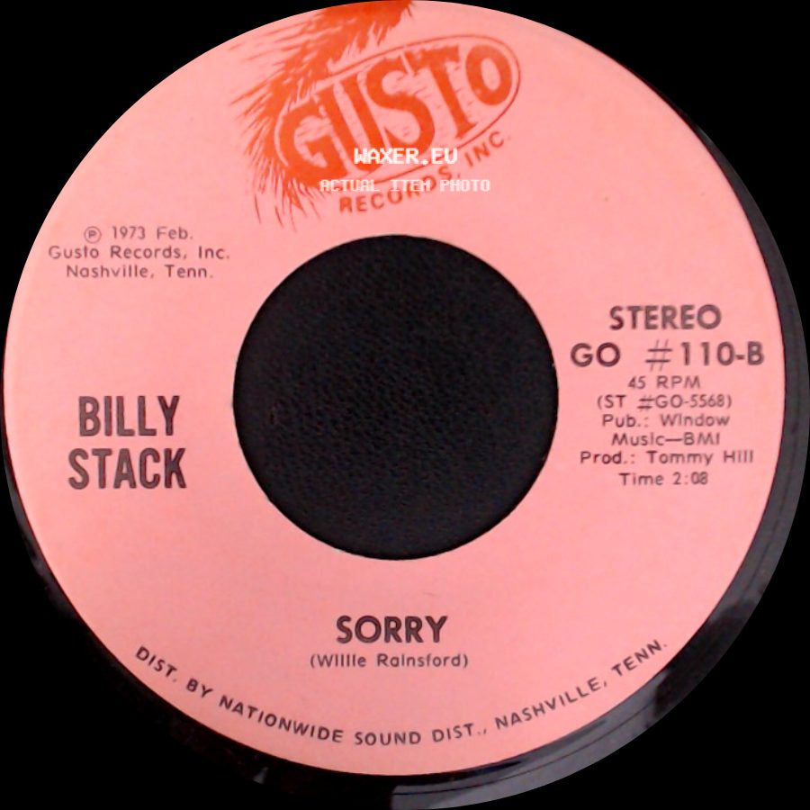 Billy Stack - Sorry / Slowly side A