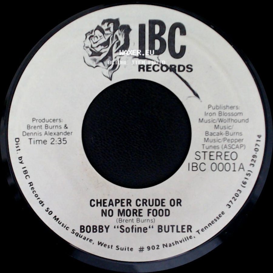 Bobby "Sofine" Butler - Bobby's (Nervous) Breakdown / Cheaper Crude Or No More Food side B