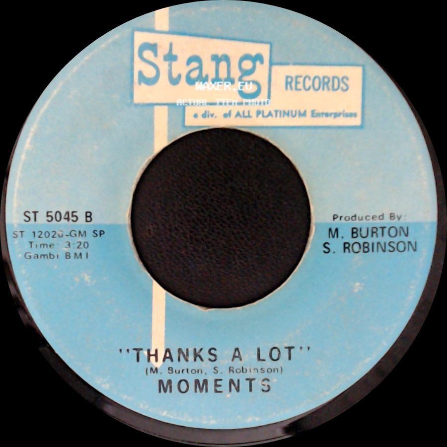 Moments - My Thing / Thanks A Lot side B