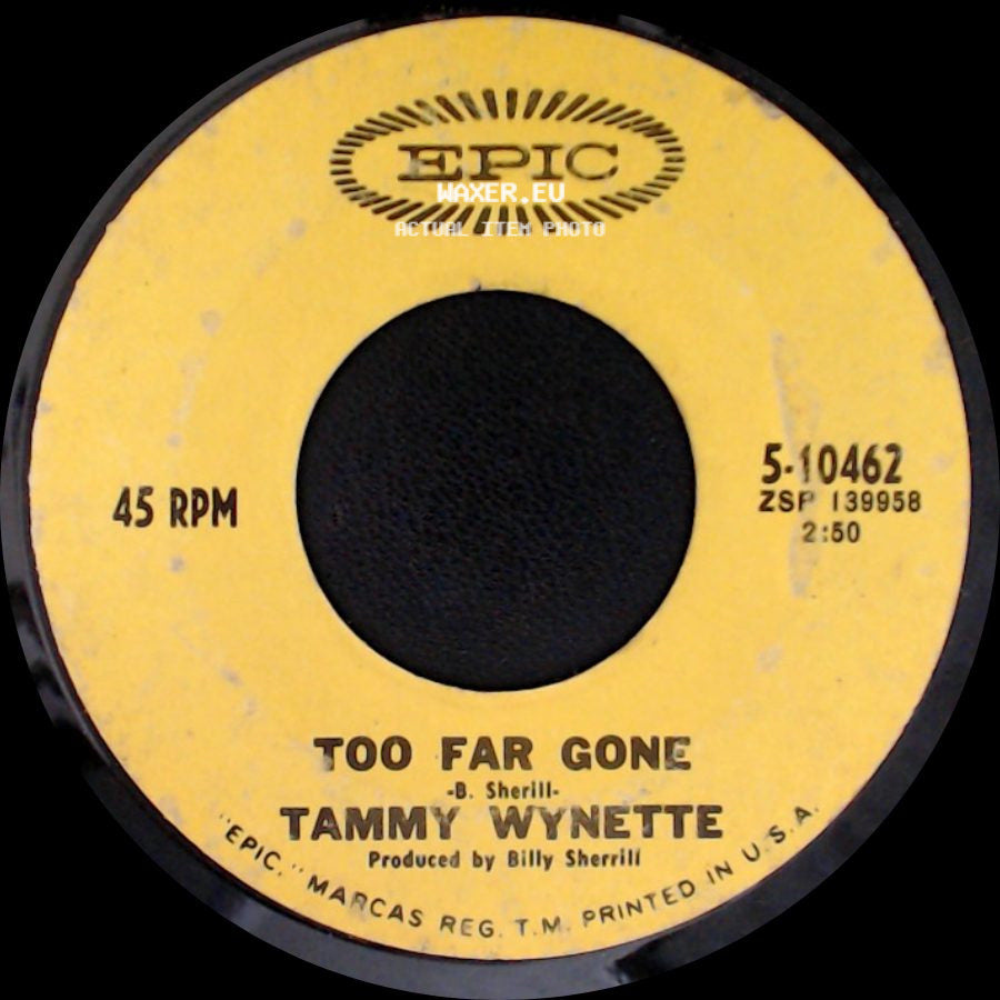 Tammy Wynette - Singing My Song / Too Far Gone side B