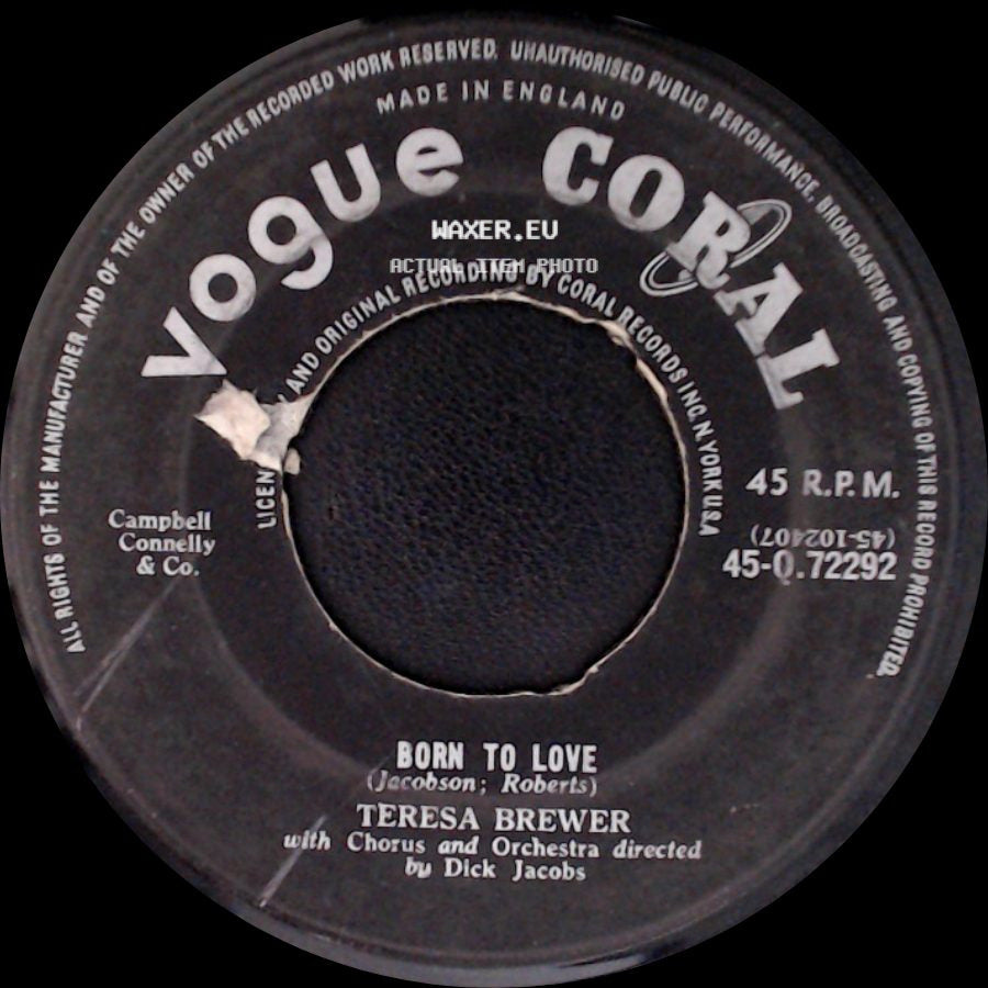 Teresa Brewer - You Send Me / Born To Love side B