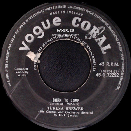 Teresa Brewer - You Send Me / Born To Love side B