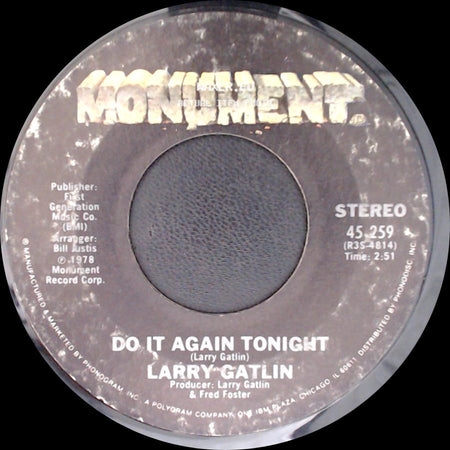 Larry Gatlin - Cold Day In Hell / Do It Again Tonight side B