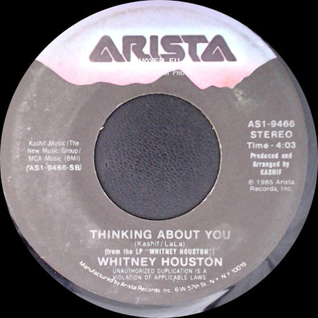 Whitney Houston - Greatest Love Of All / Thinking About You side B
