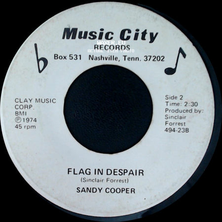 Sandy Cooper - Girl Of Mine / Flag In Despair side B
