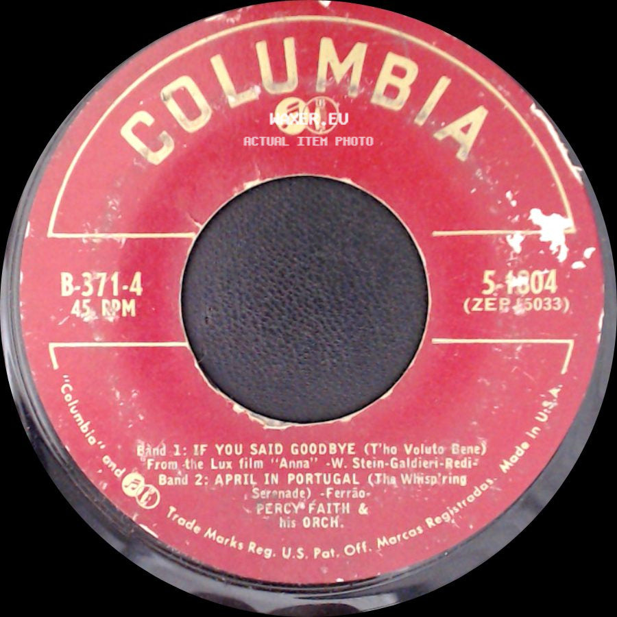 Percy Faith & His Orch. - Suddenly / Petite Bolero / If You Said Goodbye / April In Portugal side B