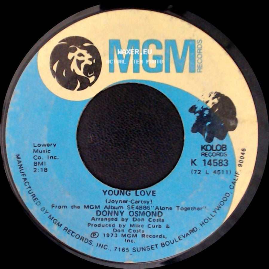 Donny Osmond - Young Love / A Million To One side A