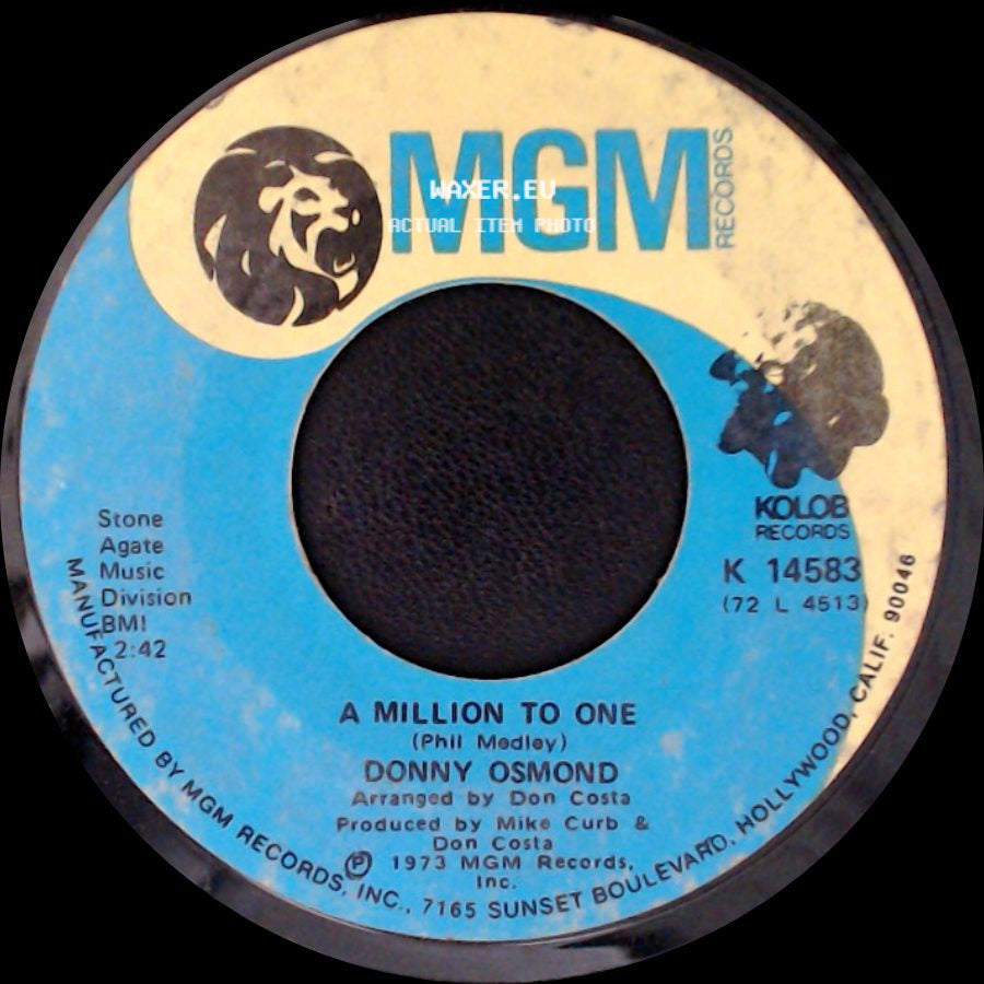 Donny Osmond - Young Love / A Million To One side B