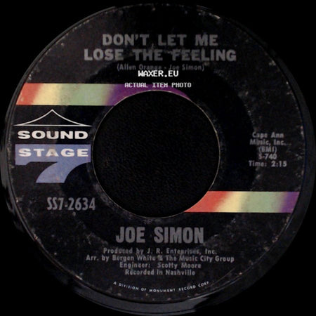 Joe Simon - Baby, Don't Be Looking In My Mind / Don't Let Me Lose The Feeling side B